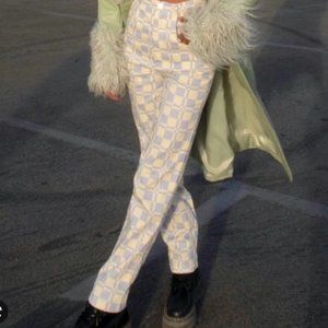 VRG GRL BRIT HARVEY X VG California Sunrise Check Pants - Lilac